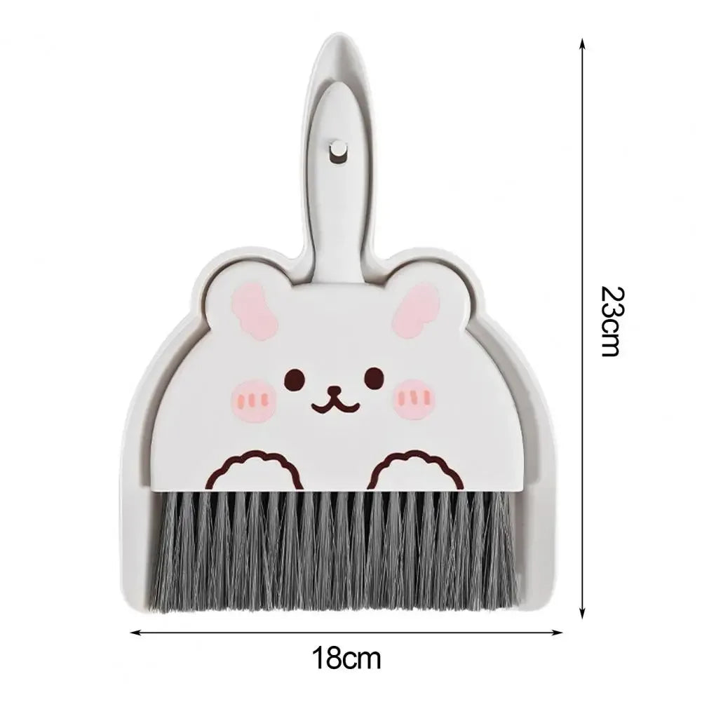 Mini Cartoon Broom & Dustpan Set – Rabbit Bear Frog, 2-Piece