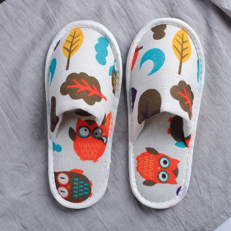 Kids Owl Disposable Slippers | Fluffy Closed Toe Boys & Girls