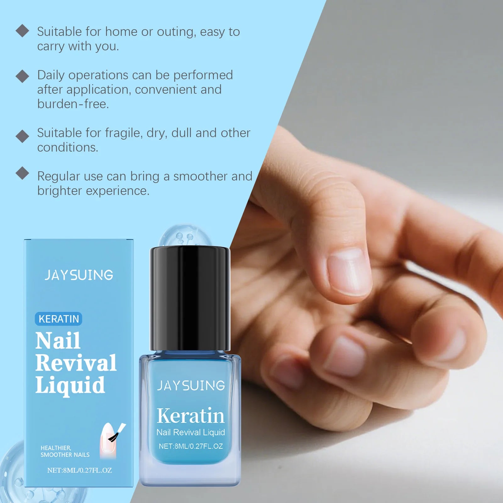 Hyaluronic Acid Nail Strength Oil Deep Nourish Repair Dry Brittle Cuticle Smooth Nail Surface Reduce Crack Mild Nail Cuticle Oil Peaceful Pleasures Health and Wellness