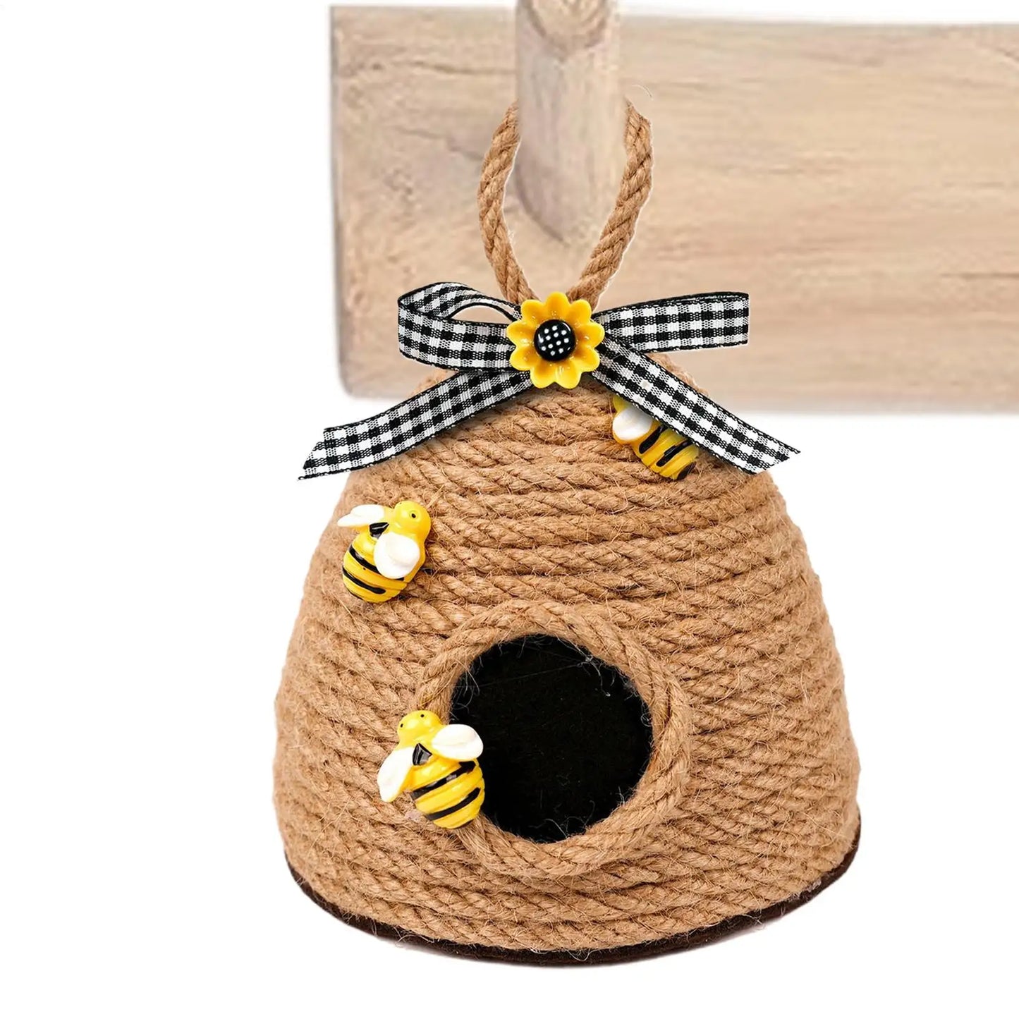 Honey Bee Hive Rope Ornament | Farmhouse Tiered Tray Decor