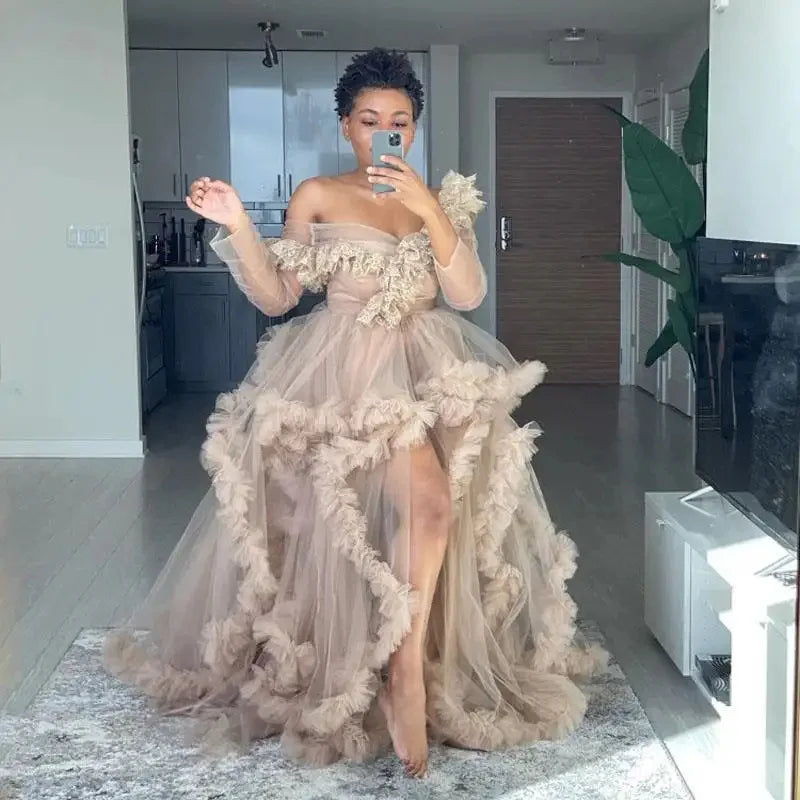 Split Flowy Maternity Photography Dress Photoshoot Baby Shower платье для беременных فساتين حوامل vestidos para embarazadas Peaceful Pleasures Health and Wellness