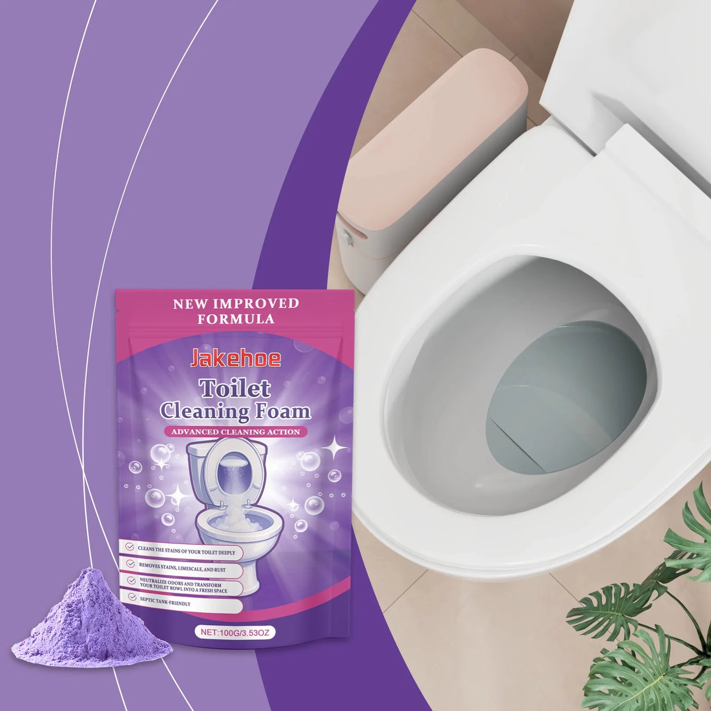 Refresh Bowl Powder Foaming Cleaner Deodorizing Urine Yellow Dirt Cleaner for Toilet Cleaning Supplies Peaceful Pleasures Health and Wellness