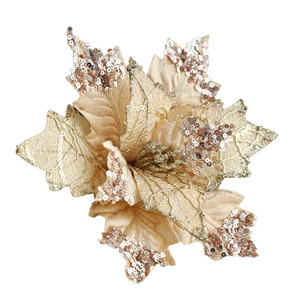 20cm Flannel Christmas Flower Ornament | DIY Tree Decoration