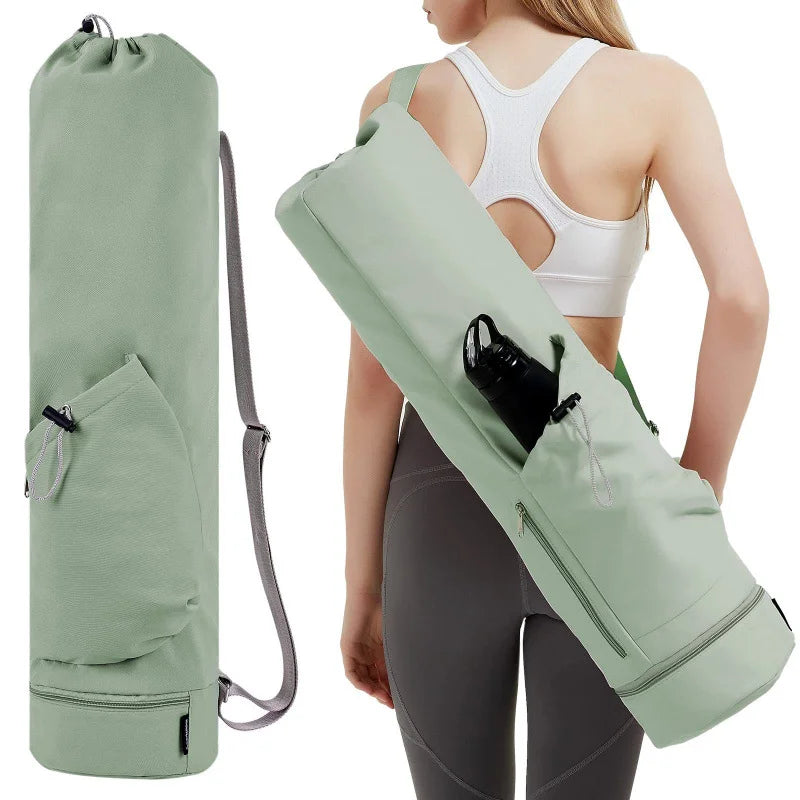 Yoga Mat Bag with Water Bottle Pocket & Wet Storage – Multi-Functional Carrier for Gym, Pilates & Fitness Peaceful Pleasures Health and Wellness green
