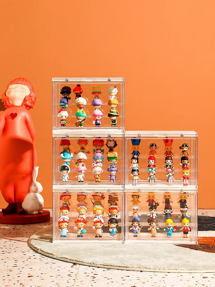 30x17x23cm Acrylic Blind Showcase Action Figures Storage Box Dolls Display Dust-proof Model Art-crafts Toys Storage Organizer Peaceful Pleasures Health and Wellness