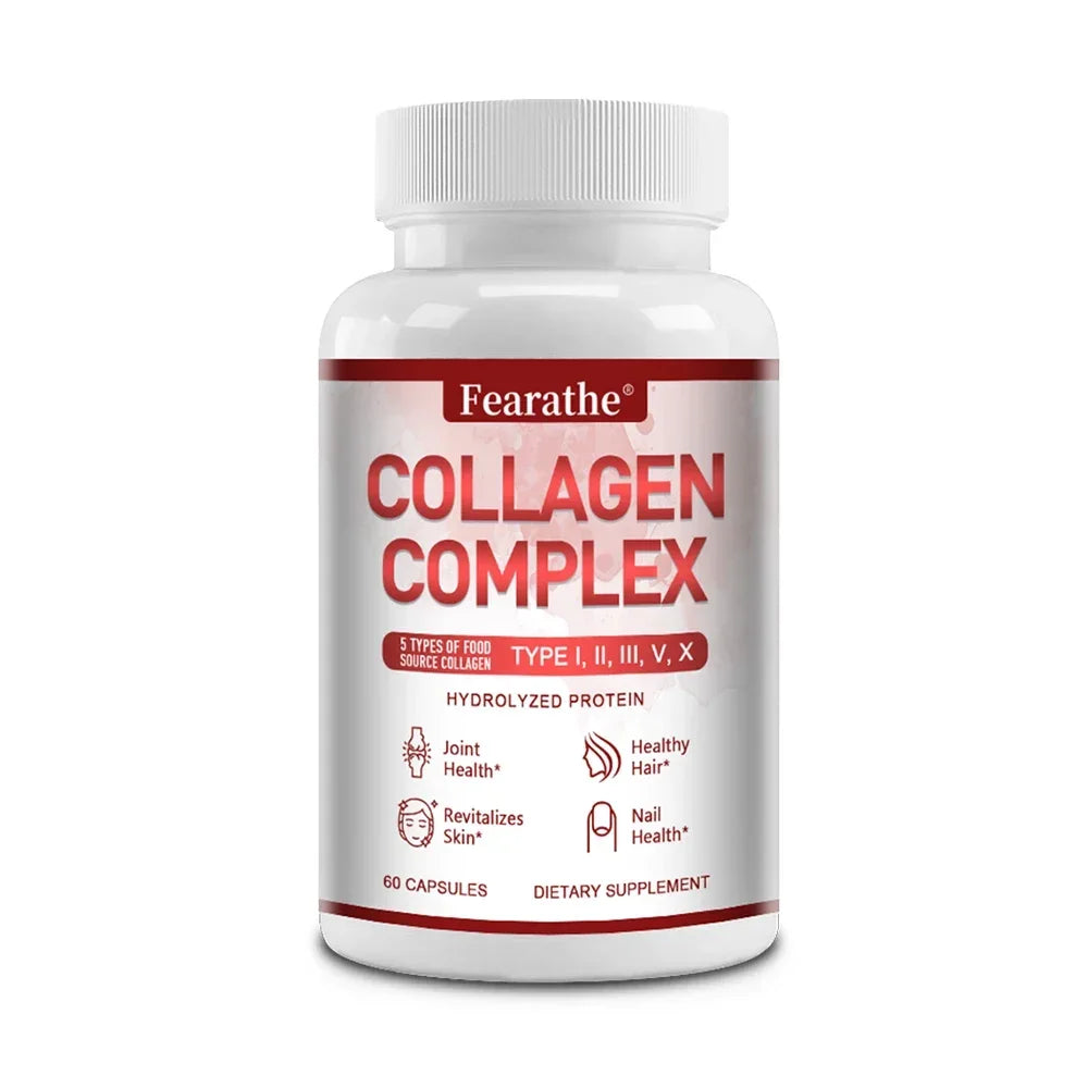 Multiple Collagen - Supports Skin, Hair, Nails and Joints Health, Support Cell Health, Anti-aging, Antioxidant, Women & Men Peaceful Pleasures Health and Wellness 60 count-1 bottle