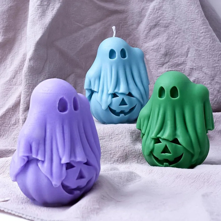 DIY Ghost Candle Silicone Mold Halloween Cute Monster 3D Handmade
