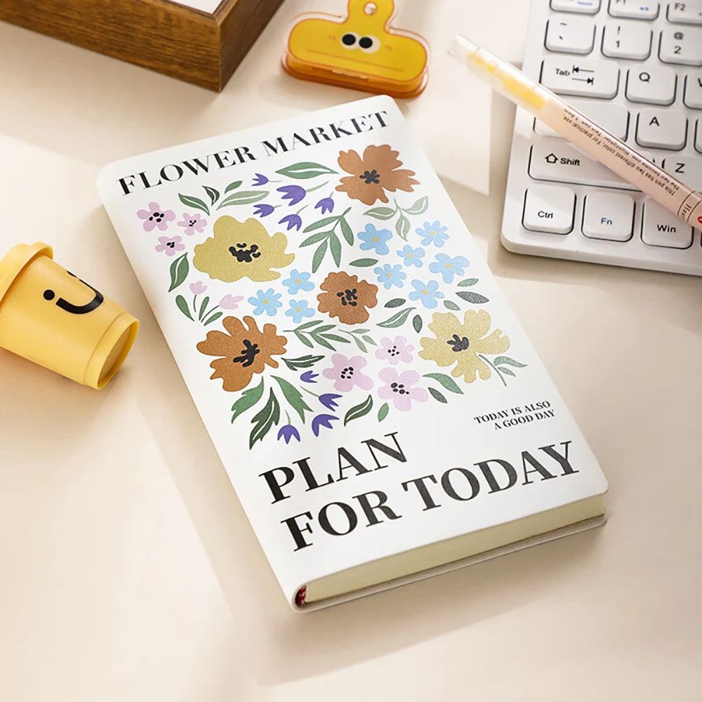 A6 Flower Handbook Blank Notebook Portable Daily Planning Beauty