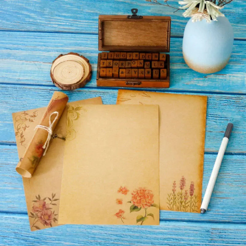 Retro Kraft Paper Stationery 8 Craft Design Styles Suitable Writing