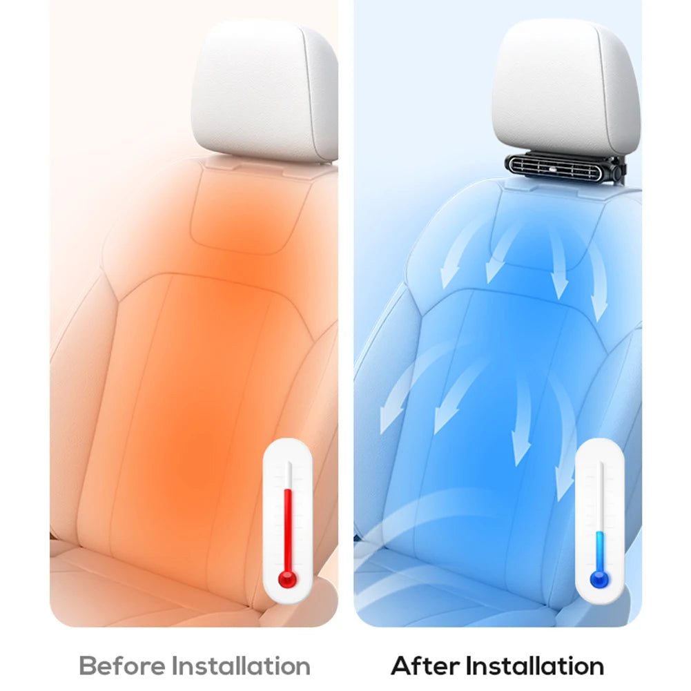 Portable Car Rear Seat Fan – 3-Speed USB or Battery Powered Peaceful Pleasures Health and Wellness