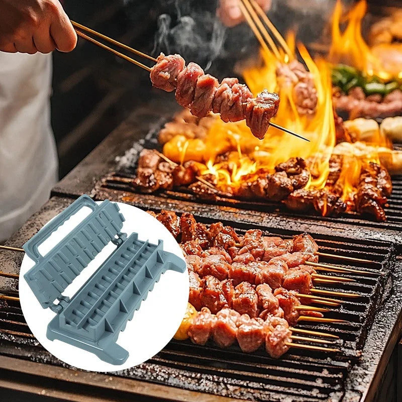 Portable Outdoor BBQ Small Tool Barbecue Skewer Mold for Homemade BBQ Kebabs Quick Stringing Meat Tool Barbecue Skewer Meat Tool Peaceful Pleasures Health and Wellness