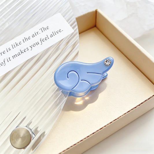 Sweet Princess Angel Wing Acetic Acid Hair Clips Kids Rhinestone Bangs Clip Cute Shark Hair Claw Headwear Exquisite Shark Clips Peaceful Pleasures Health and Wellness