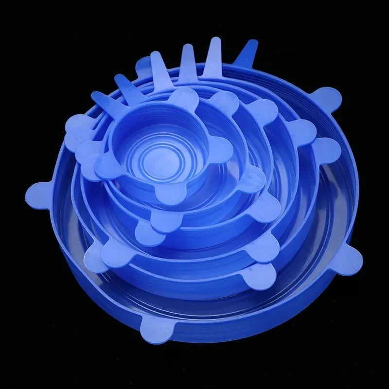 Adjustable Silicone Food Storage Stretch Caps – 6-Piece Set