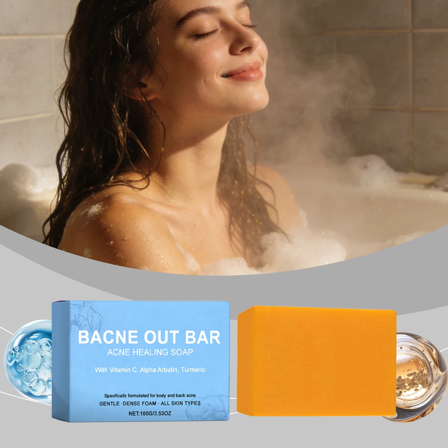 Natural Turmeric Soap Bar for Acne with Vitamin C Alphaarbutin,Acne Treatment Bar Soap Exfoliating Cleanser for Body Face Care Peaceful Pleasures Health and Wellness