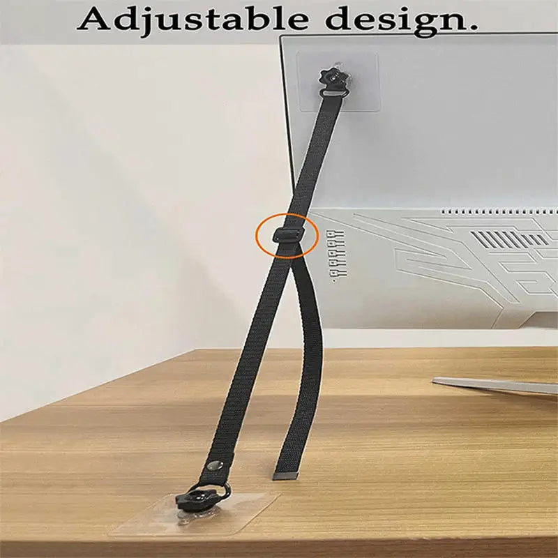 No Drill Adhesive Furniture Anchors 2PCS Adjustable TV Safety Straps for Baby Proofing Anti Tip Earthquake Pet Protection Peaceful Pleasures Health and Wellness