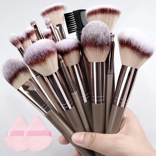 RUNTOIN Soft Fluffy Makeup Brush Set 3–20 Pcs | Blush & Foundation Makeup Brush Set Peaceful Pleasures Health and Wellness BN-20PCS-2FP-PK