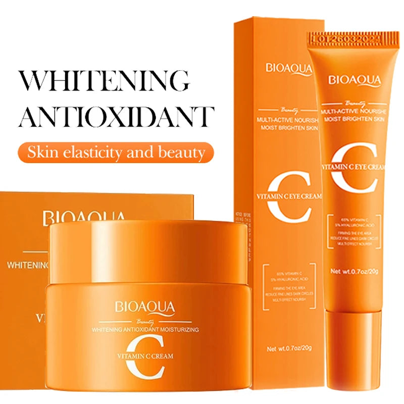 BIOAQUA Vitamin C Skin Care Set – Face & Eye Cream Kit