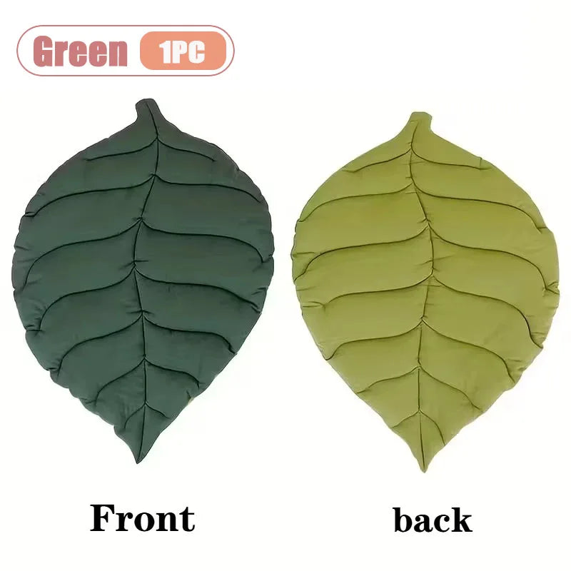 Leaf Shape Pet Mat – Thick Cotton Cat Bed & Dog Crate Pad