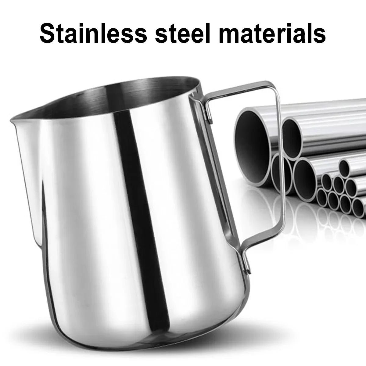 Leeseph Stainless Steel Milk Frothing Pitcher with Drip Resistant Spout, Latte Art Pitcher for Cappuccino Espresso Barista&Home Peaceful Pleasures Health and Wellness