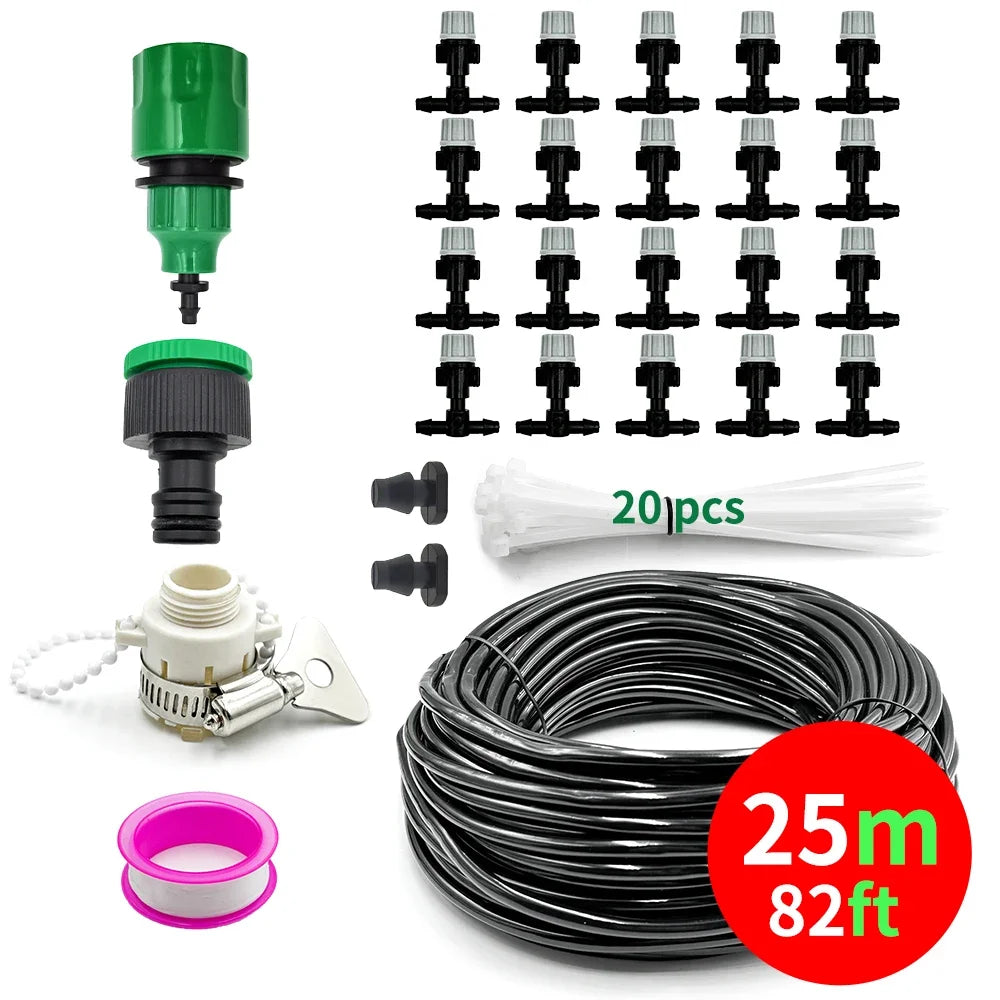 The Ultimate Outdoor Misting & Plant Watering Kit Quick Cooling Mist Sprayer Nozzle Set Peaceful Pleasures Health and Wellness