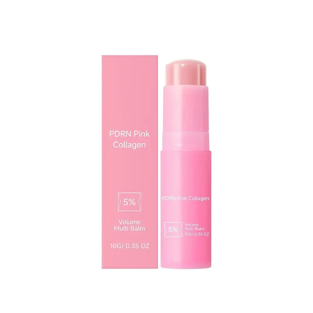 Collagen Pink Multi Balm Stick Deep Hydrating Moisturizing Wrinkle Bounce Lifting Facial Cream Korean Skin Care & Makeup Base Peaceful Pleasures Health and Wellness 1PCS