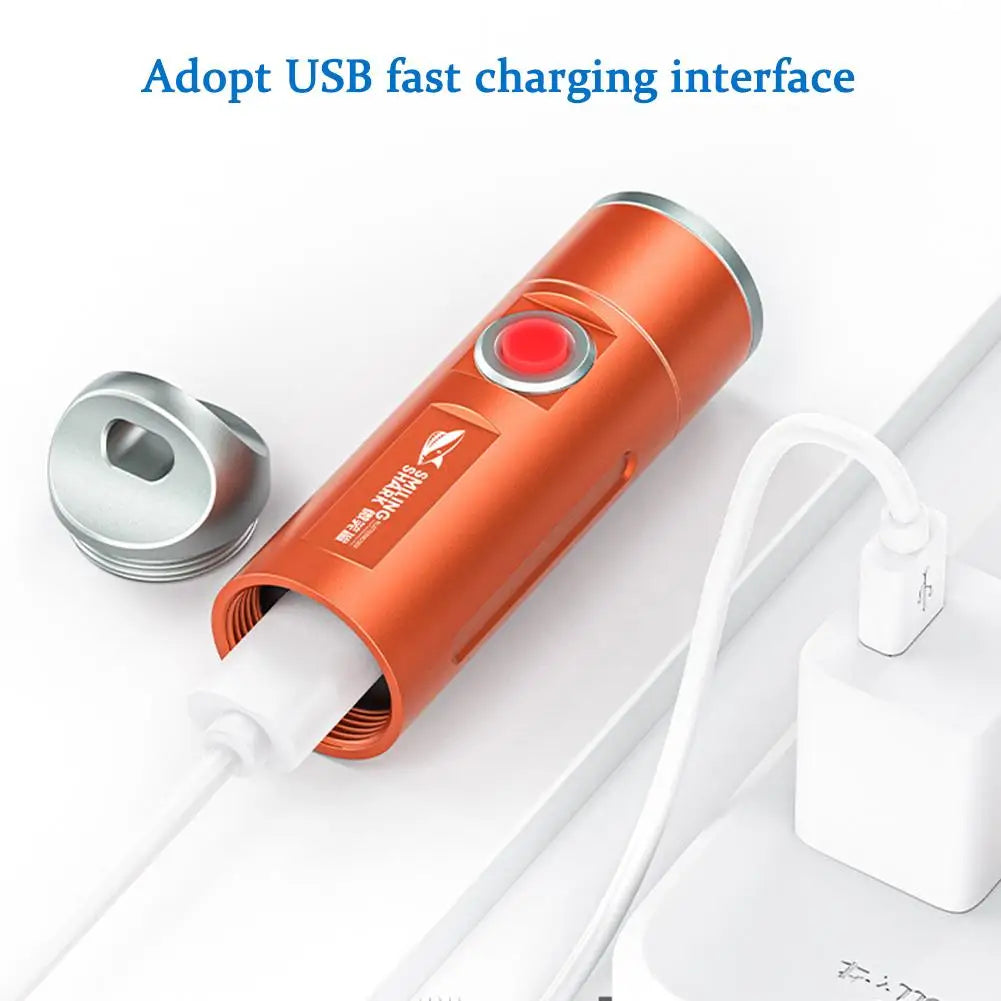 Mini Tactical LED Flashlight | 5 Modes USB Rechargeable Keychain