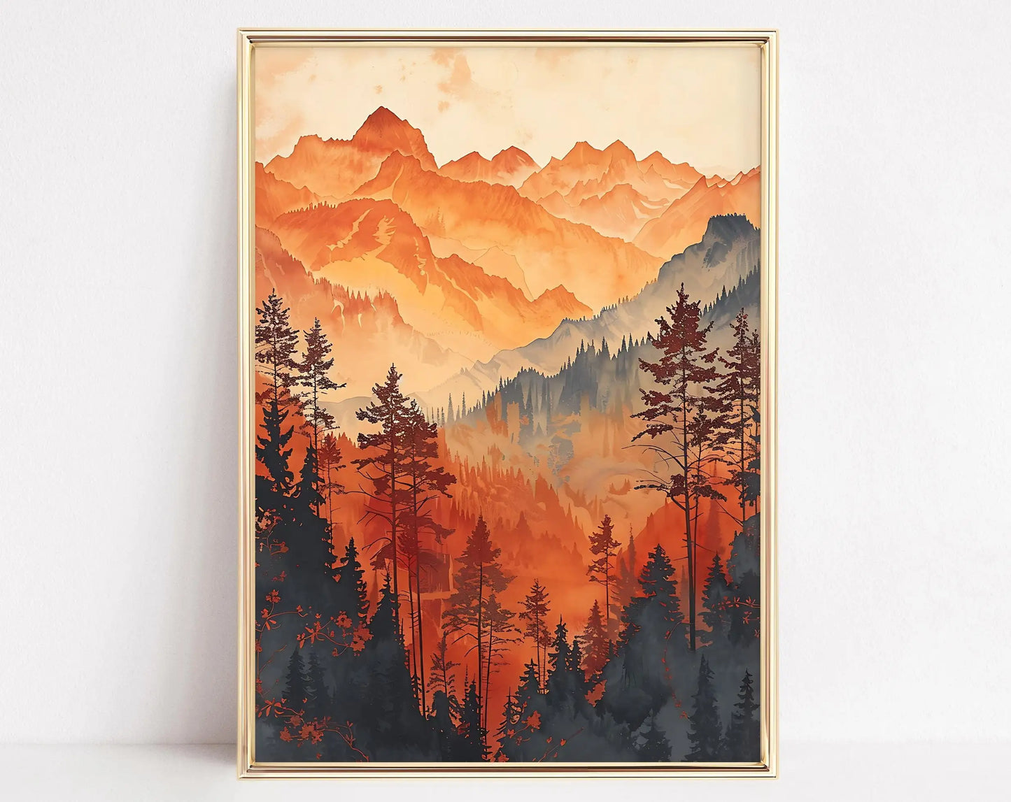 Autumn Forest Path Canvas Print | Golden Leaves Wall Art