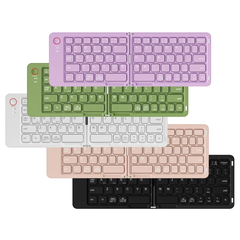 Lightweight Bluetooth Folding Keyboard Rechargeable Ultra-thin Wireless Notebook Keyboard Comfortable Colorful Peaceful Pleasures Health and Wellness