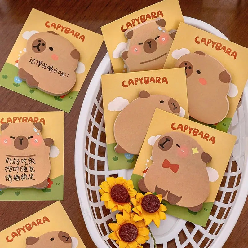 Cute Capybara & Dolphin Sticky Notes – 30 Sheet Memo Pads