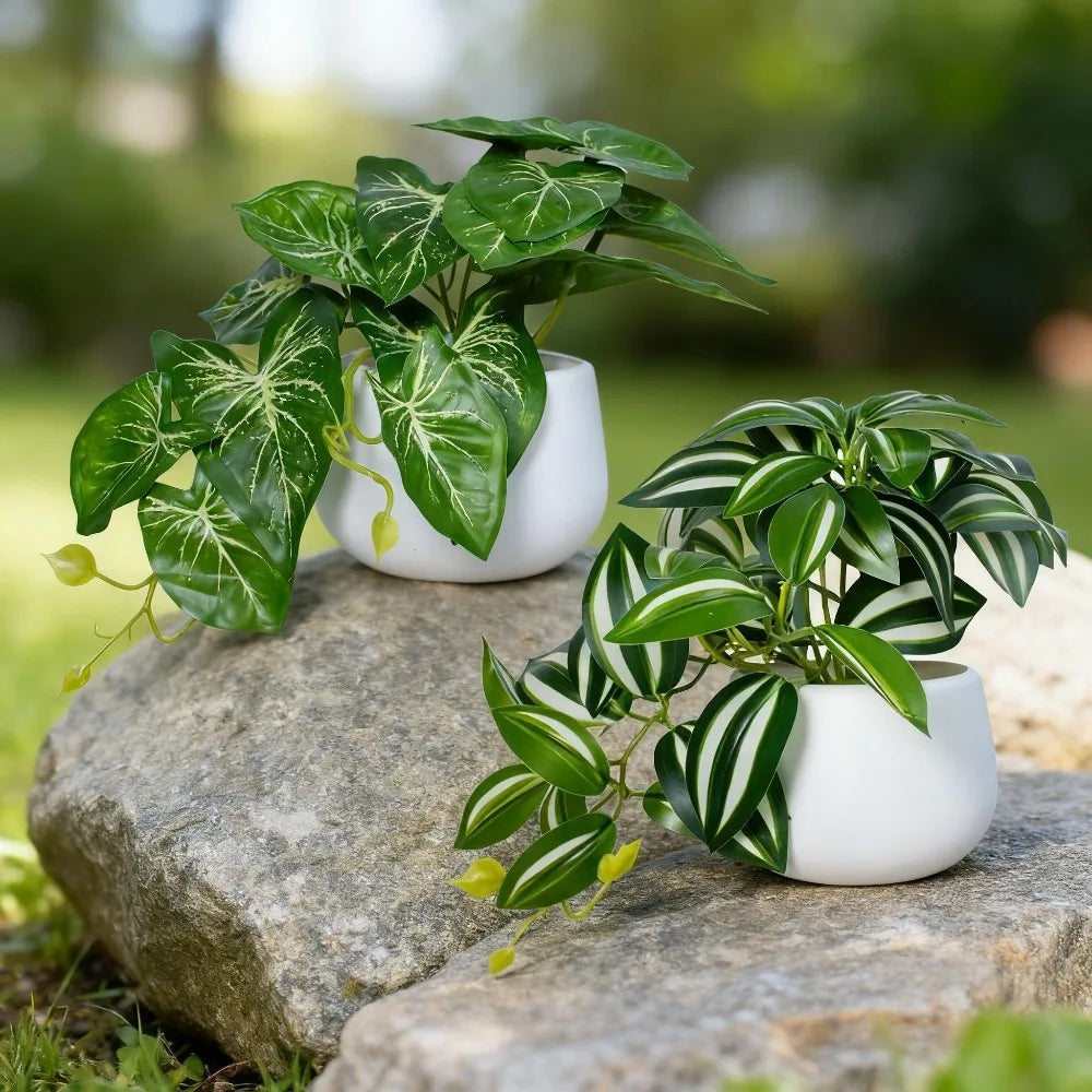 Artificial Bonsai Plant Pot | Fake Foliage Desktop Home Decor