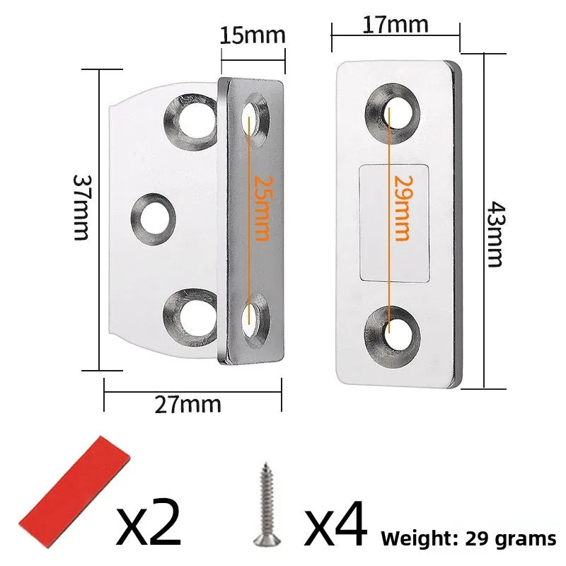Magnetic Cabinet Catch L-Shaped Punch-Free Invisible Door Closer