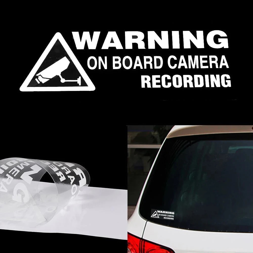 4-Pack Car Camera Recording Warning Stickers | Window Decals