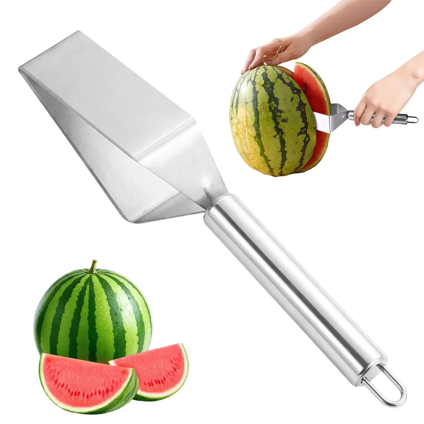 Watermelon Slicer Food Grade Stainless Steel Cutter With Non-slip Handle Multifunctional Fruit Cutting Tool For Cantaloupe Peaceful Pleasures Health and Wellness