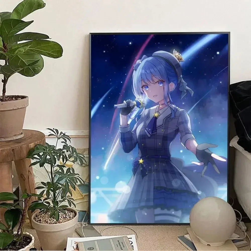 Hoshimachi Suisei Hololive Anime Canvas Wall Art Poster