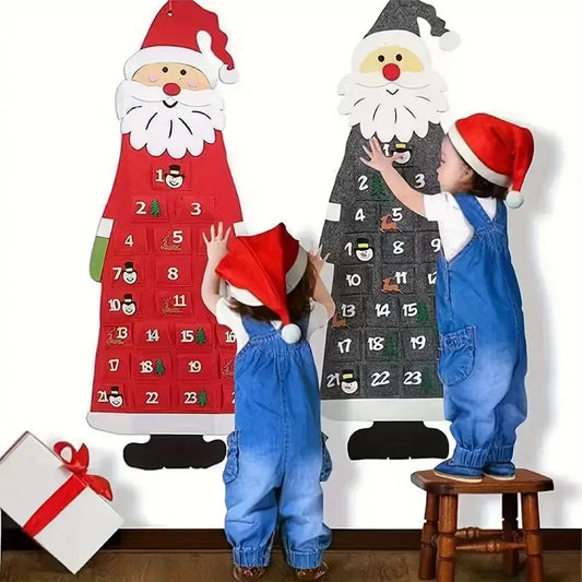 Felt Christmas Tree Advent Calendar – 24 Pocket Kids Decor Advent Calendar Decoration Peaceful Pleasures Health and Wellness