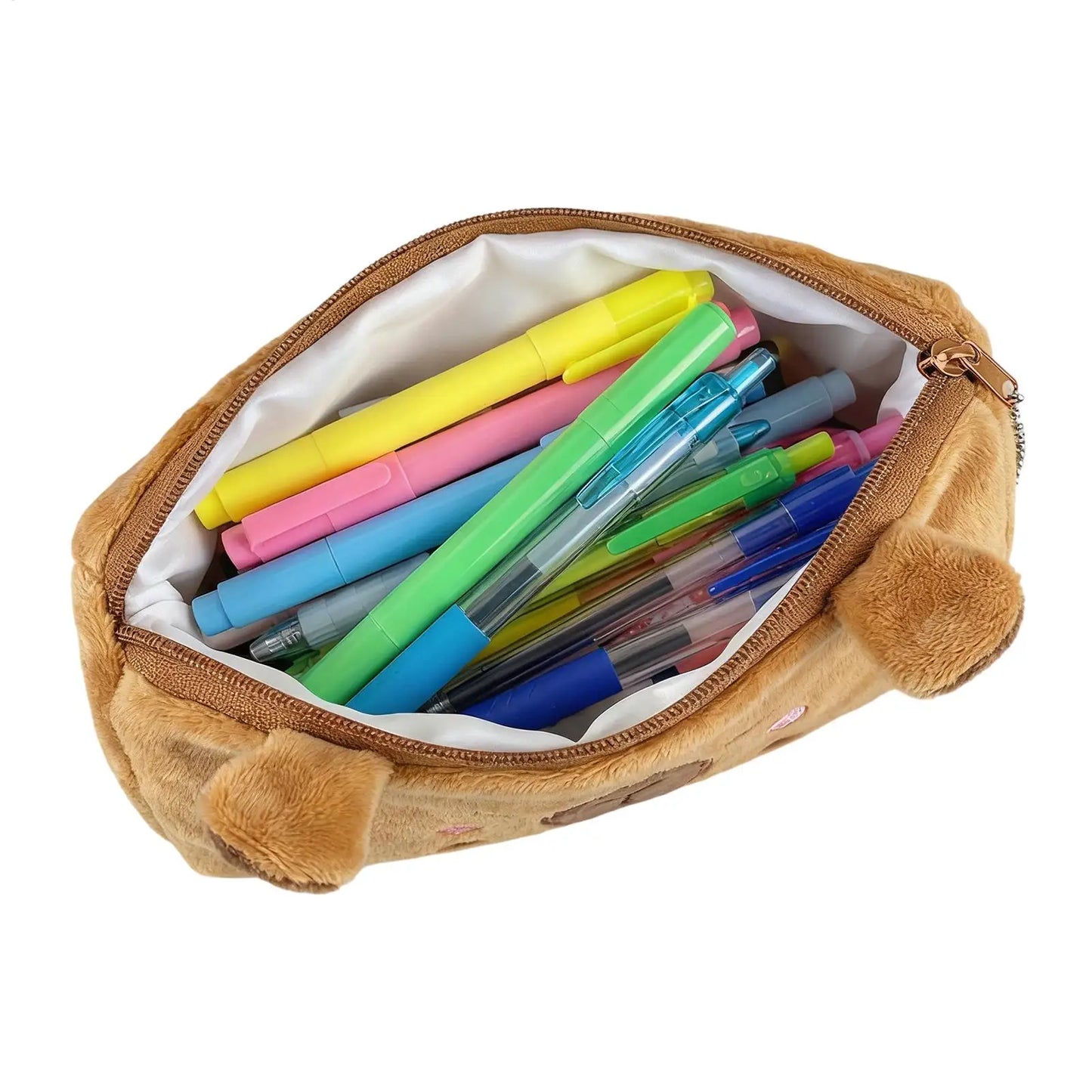 Capybara Plush Pencil Case – Cute Large Capacity Stationery Bag