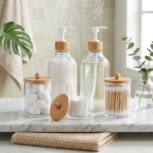4/5-Piece Bathroom Accessories Set – Complete Bathroom Organizer with Soap Dispenser & Toothbrush Holder Peaceful Pleasures Health and Wellness
