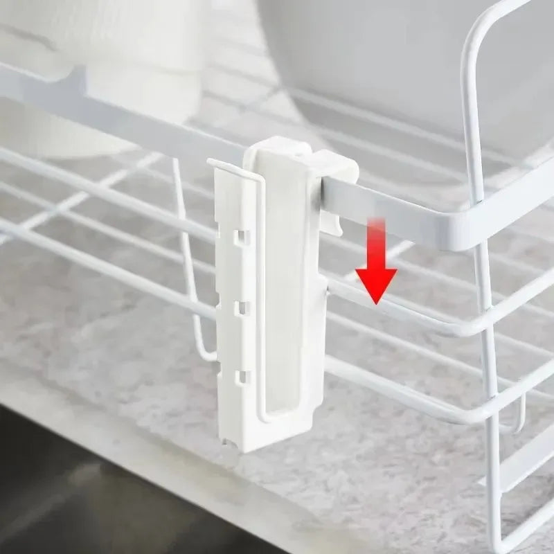 Adjustable Length Plastic Cup Holder Sink Dish Rack - Kitchen Bathroom Organizer for Cup Mug Bottle Drying Drainer Space Saver Peaceful Pleasures Health and Wellness