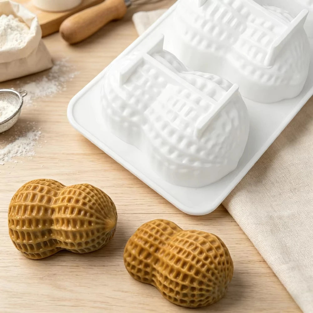 3-Cell Peanut Silicone Mousse Cake Mold | Chocolate Bakeware