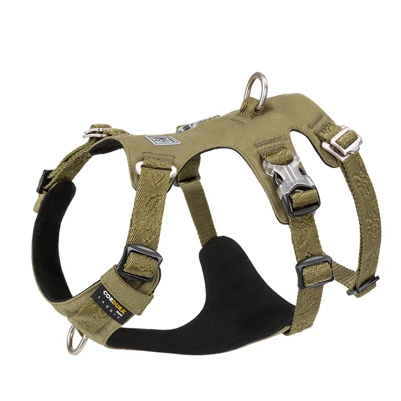 TRUELOVE Pet Nylon Harness Light-weight Double-H Shape Embroidery 5 Adjustable Positions Medium and Large Dog Waterproof YH1807 Peaceful Pleasures Health and Wellness Army green XL China Mainland