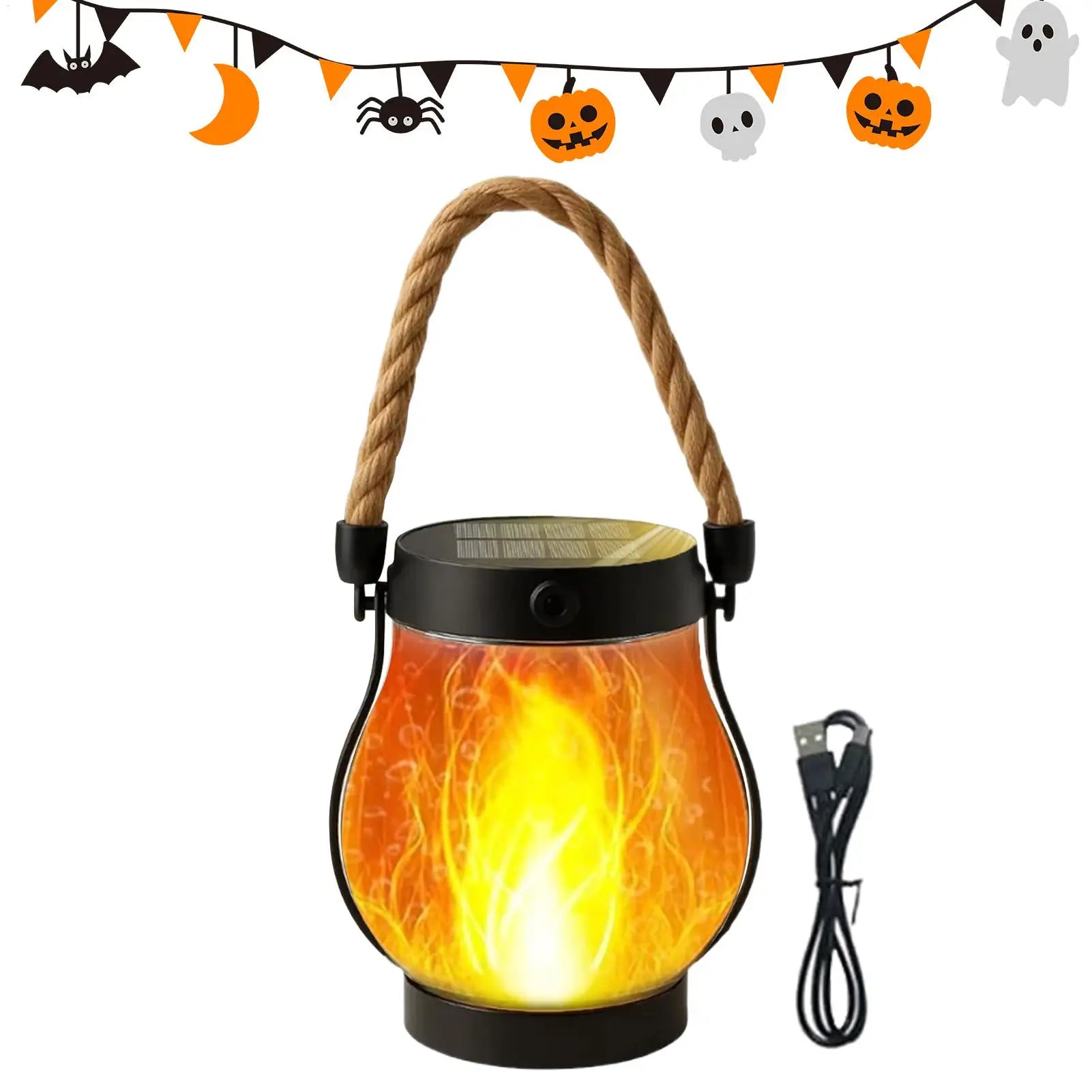 Solar Flame Hanging Lantern | USB Rechargeable Outdoor Light Solar Hanging Lantern Peaceful Pleasures Health and Wellness