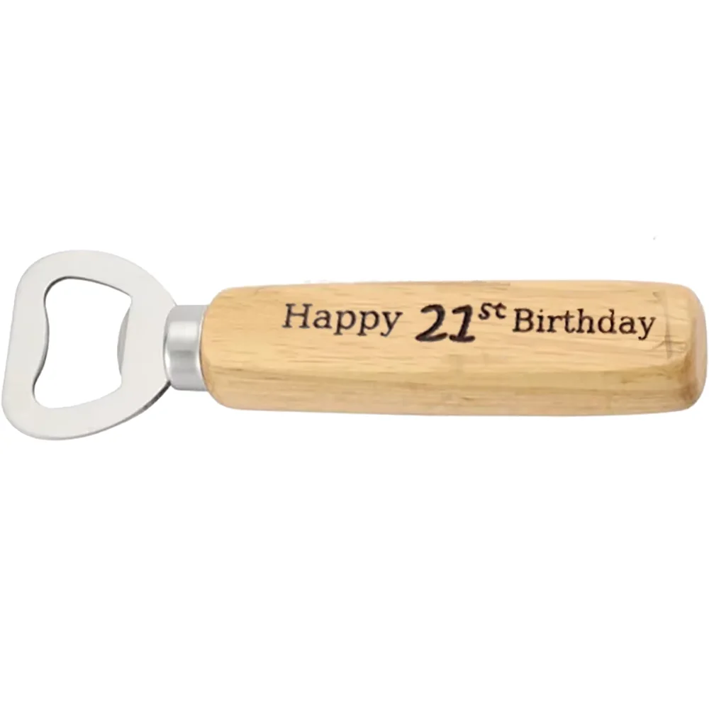 Wood Birthday Bottle Opener 18th–60th | Milestone Gift Wood Bottle Opener Peaceful Pleasures Health and Wellness 21st 1pcs 14x4cm
