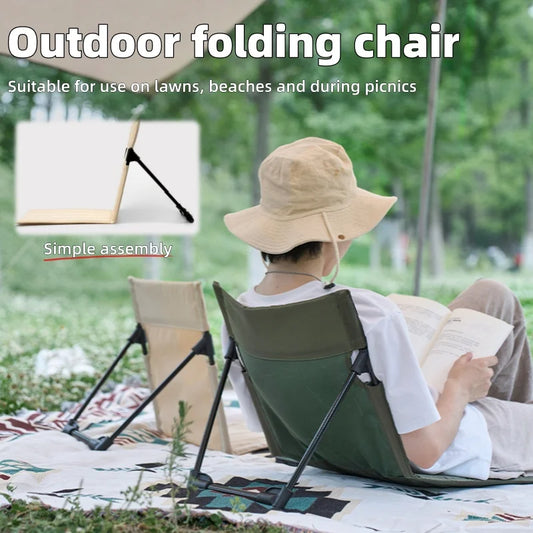 Portable and foldable outdoor camping chairs. Compact in size and lightweight, suitable for use on beaches, lawns and gardens. Peaceful Pleasures Health and Wellness