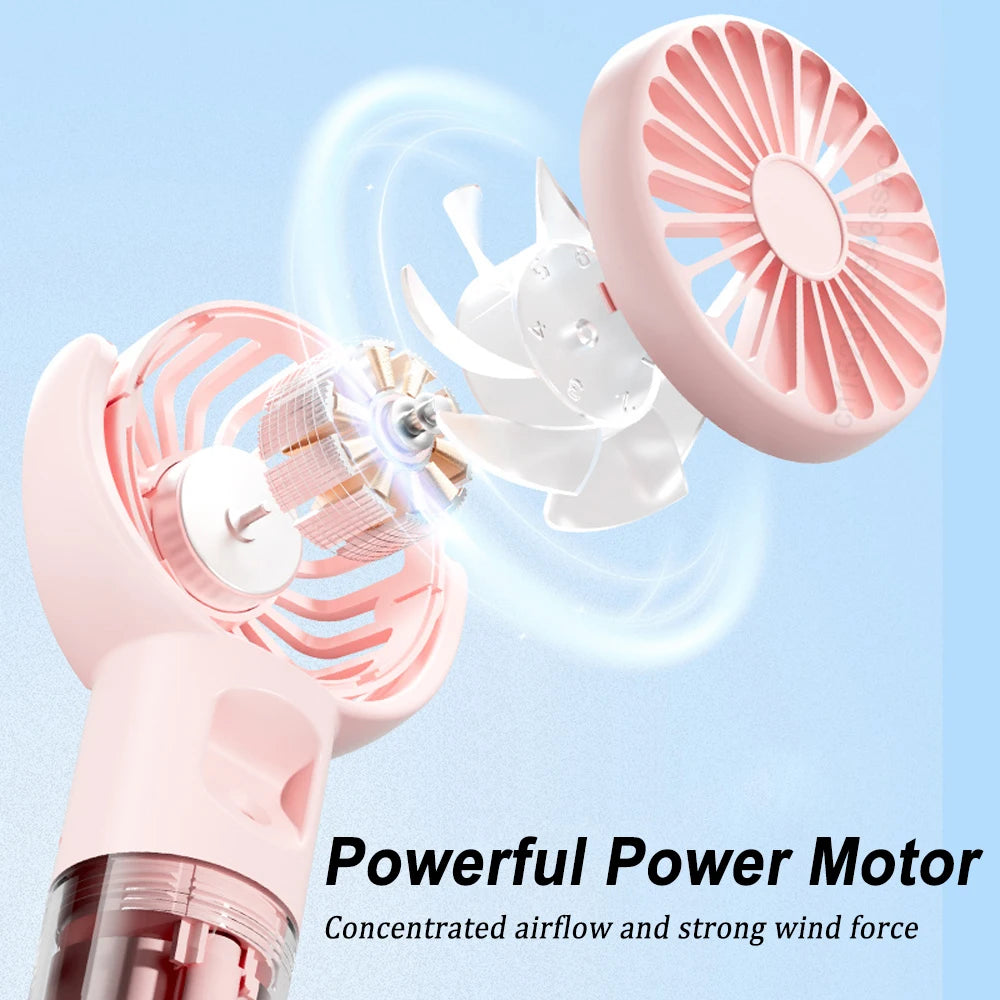 Water Mist Fan Portable Handheld Water Spray Fan Humidifier Fan Rechargeable 4 Wind Speed Outdoor Travel Personal Hand Spray Fan Peaceful Pleasures Health and Wellness