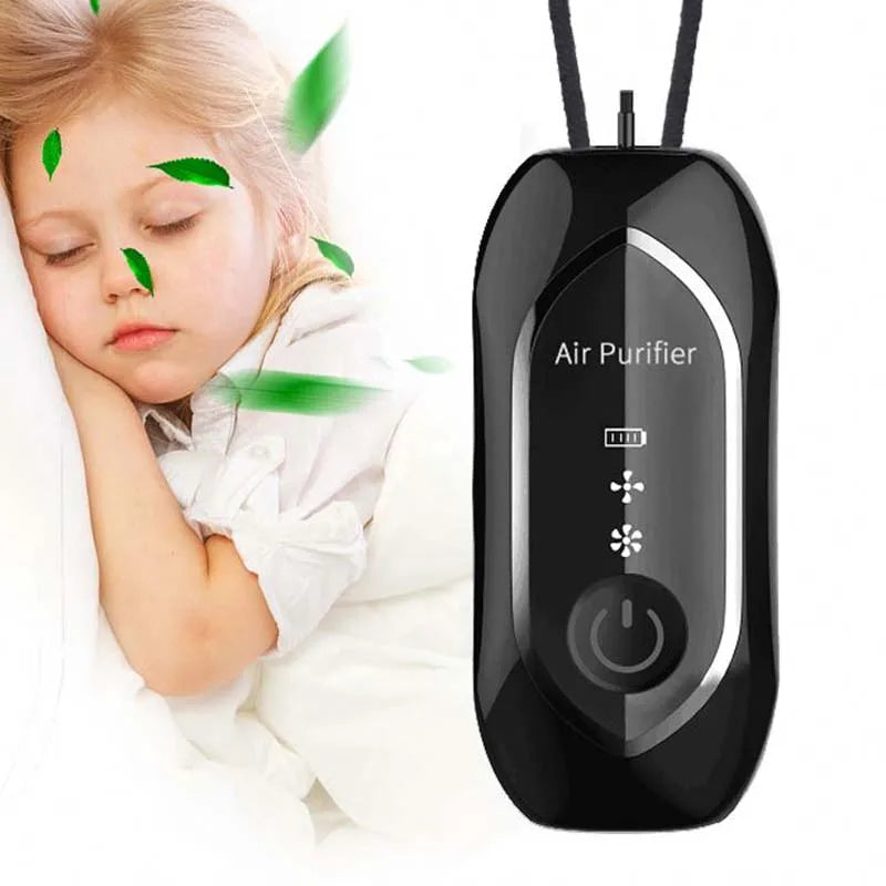Travel Air Cleaner, USB Ionizer Mini Filterless Wireless Necklace Portable Rechargeable Hanging Neck Air Purifier Peaceful Pleasures Health and Wellness