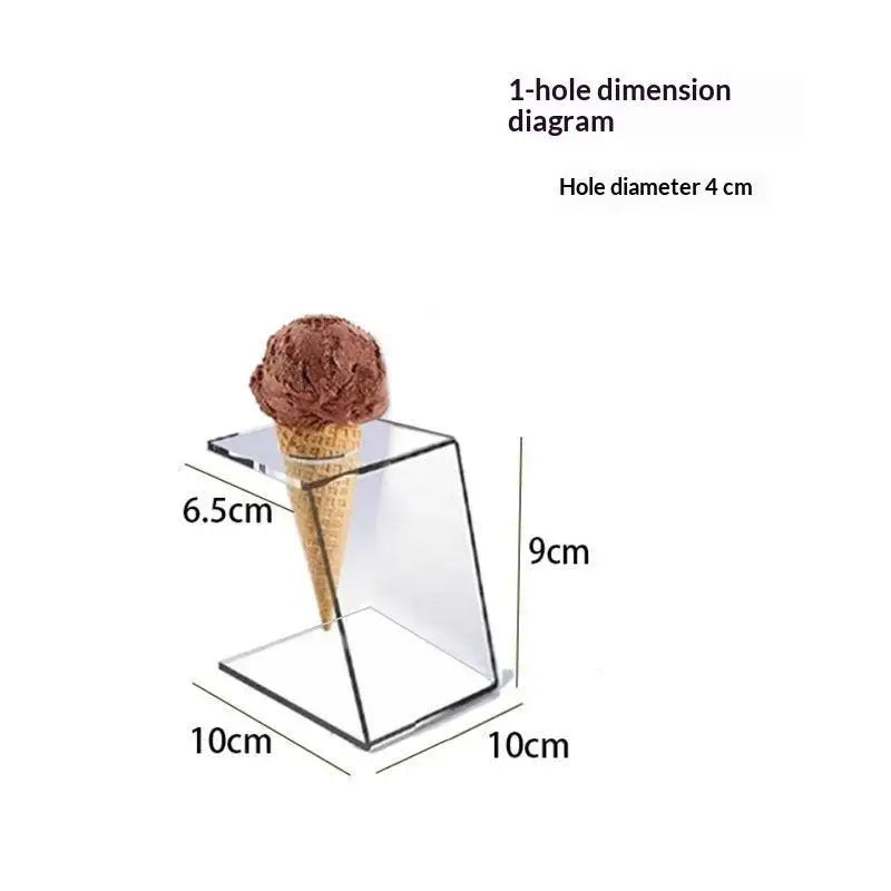 Clear Acrylic Ice Cream Cone Holder & Party Dessert Stand