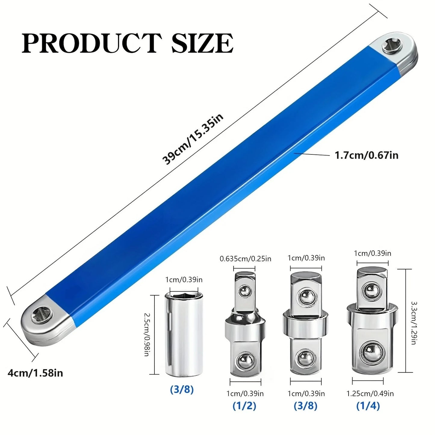 Professional Zero Offset Extension Wrench Motorcycle Repair Tool Tight Space Extension Tool 1/2 in. 1/4 in. 3/8 in.Home Tool Set Peaceful Pleasures Health and Wellness