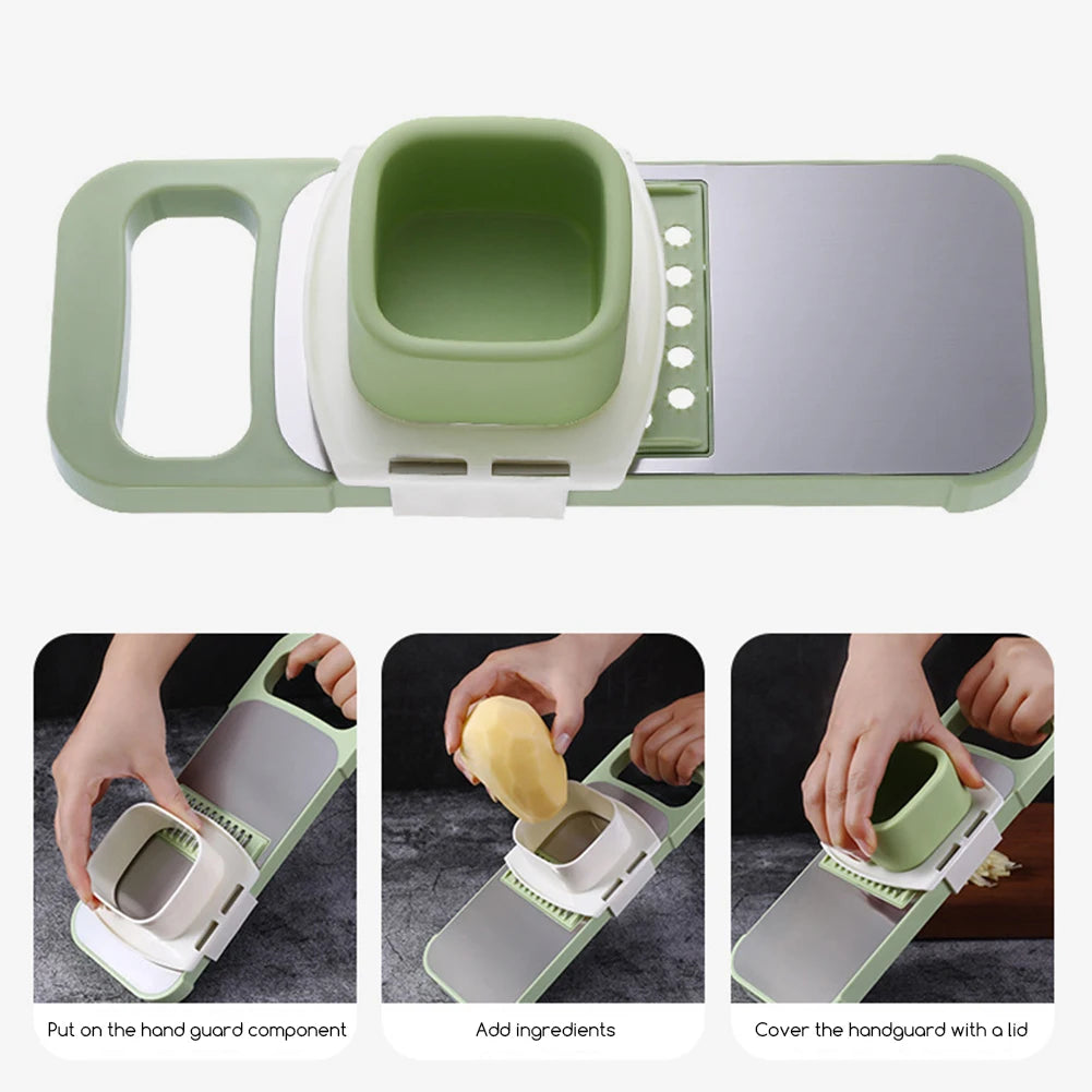 5-in-1 Stainless Steel Vegetable Cutter & Slicer Set Vegetable Slicer Set Peaceful Pleasures Health and Wellness