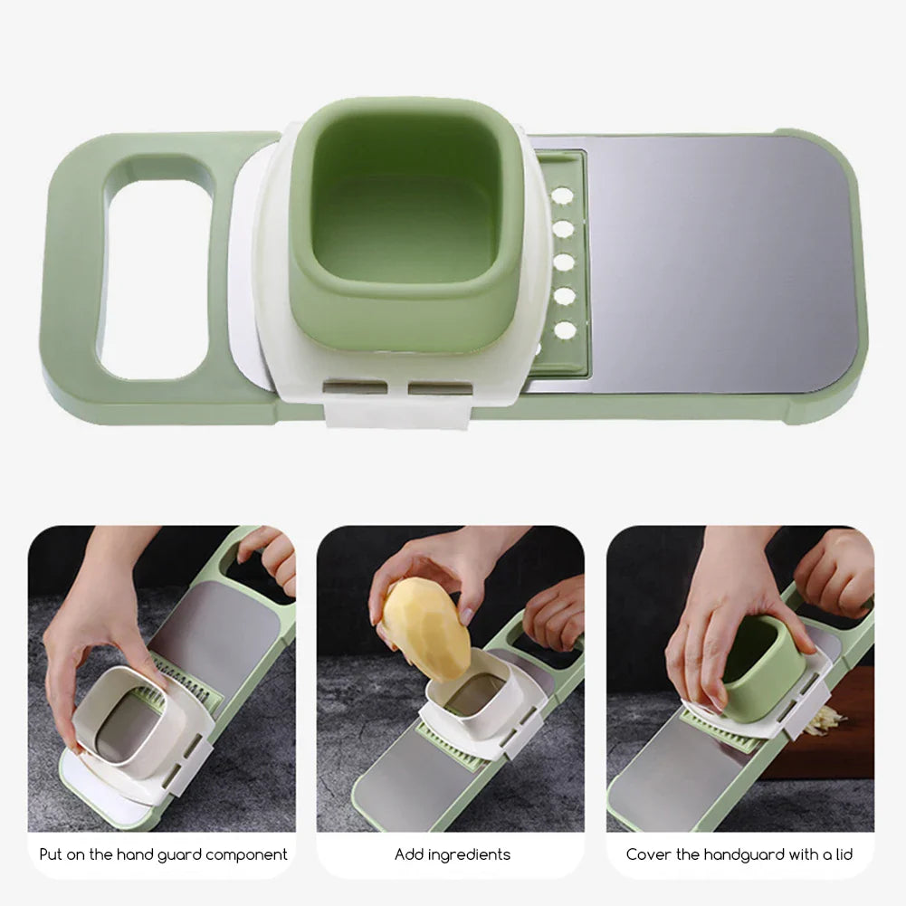 5-in-1 Stainless Steel Vegetable Slicer Chopper & Cutter