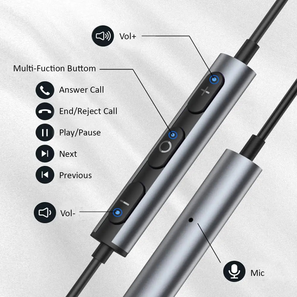 1pc Deep Bass Wired In-Ear HIFI Earphones With Microphone And Volume Control, Powerful Sound Drivers Peaceful Pleasures Health and Wellness